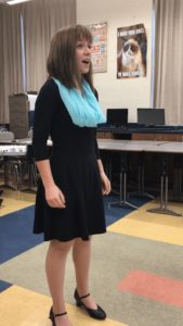 PCA Vocalists, Ann Stein performs for adjudicators at MSVMA Musical Theatre Solo & Ensemble.