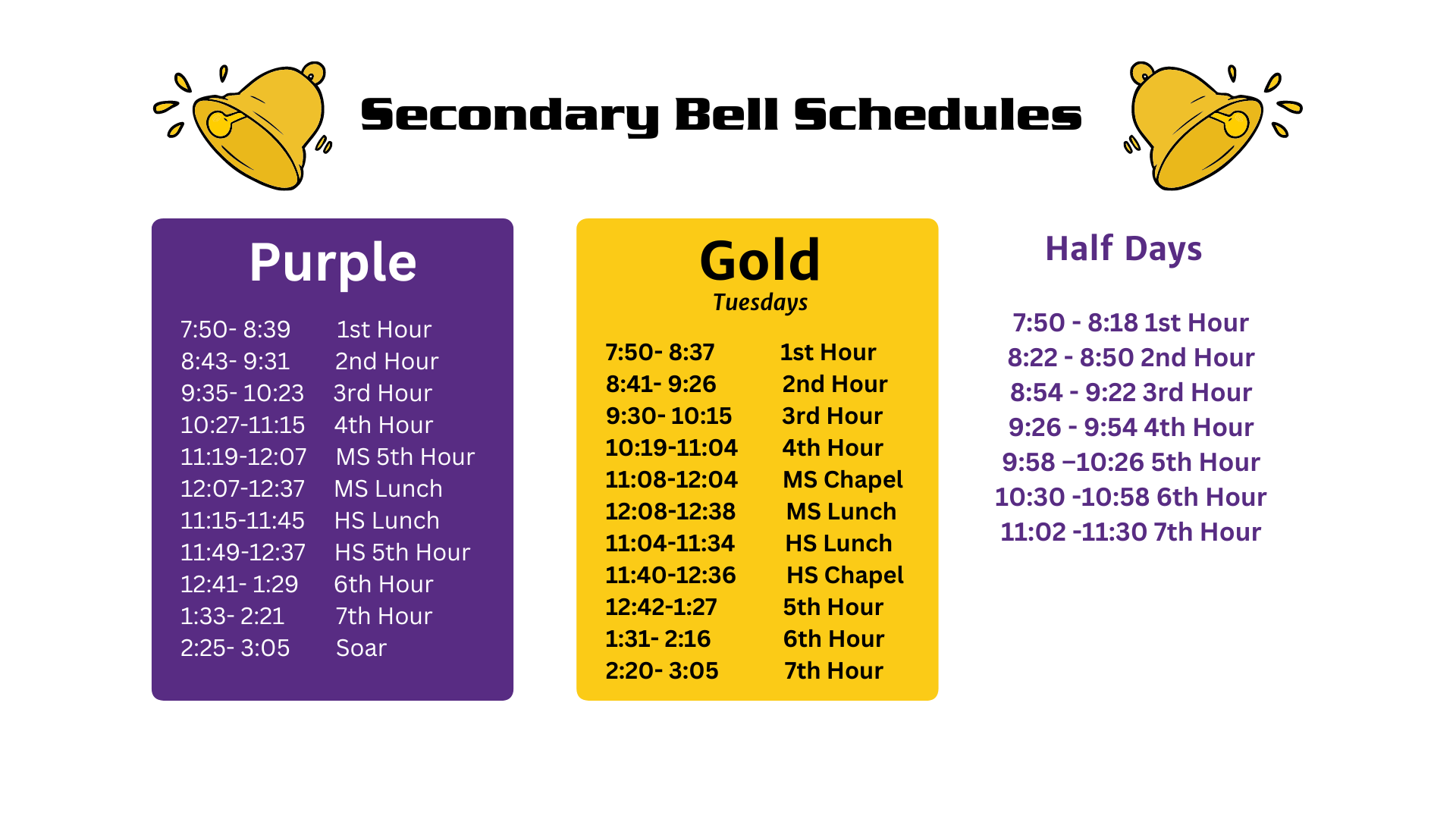 Secondary Bell Schedules