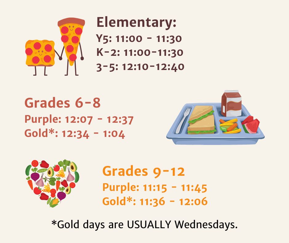 Lunch Schedule for Website