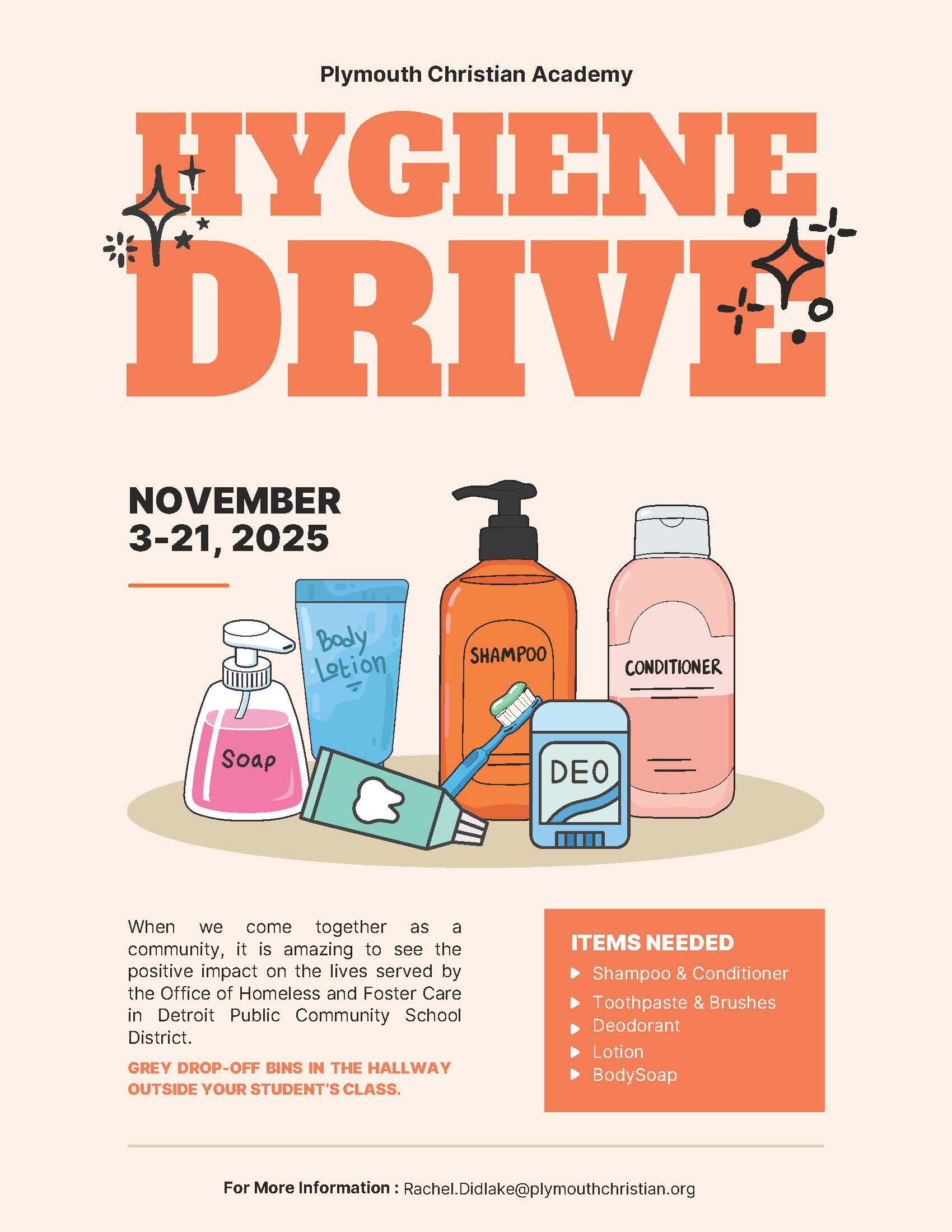 Hygiene Drive 2025 flyer