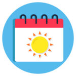 Summer calendar icon in vector design