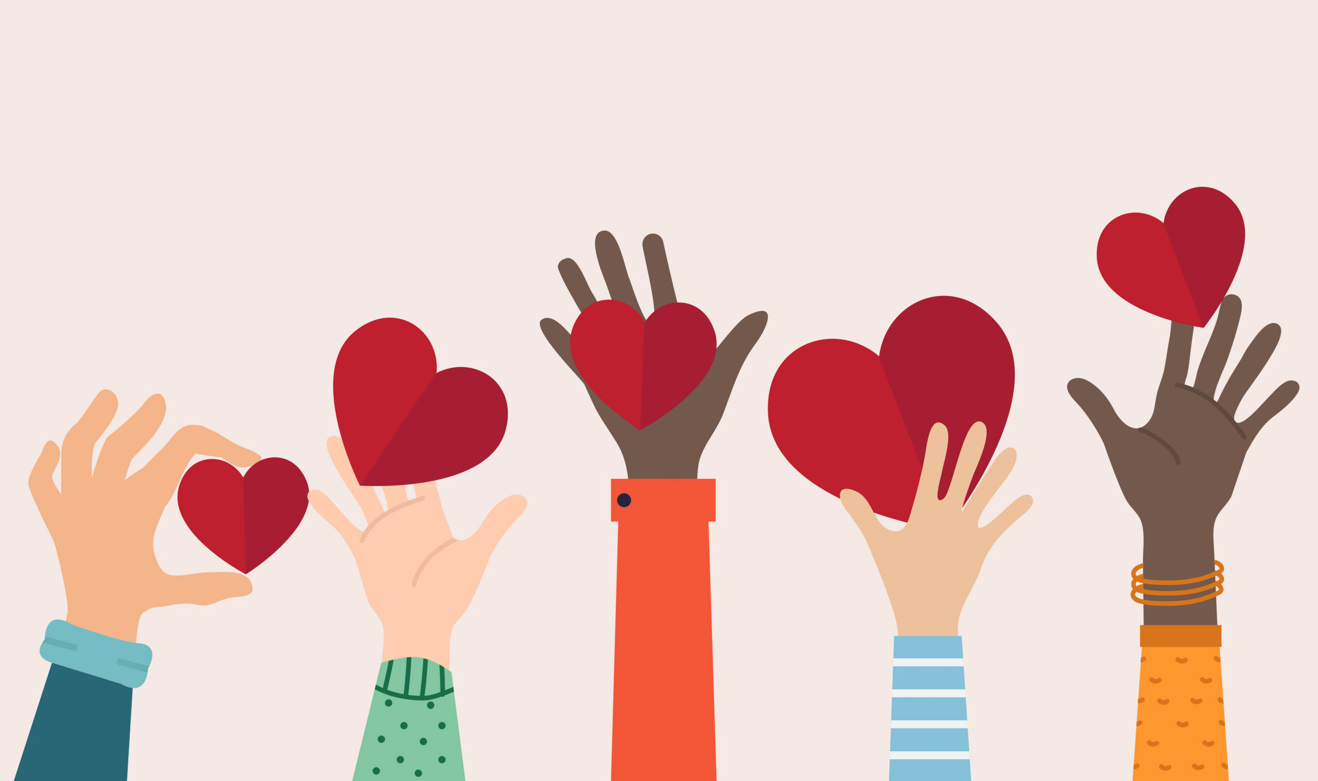 Hands Concept of charity and donation volunteer and community